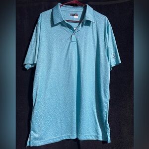 PGA Tour Light Blue Polo Shirt with Pattern
